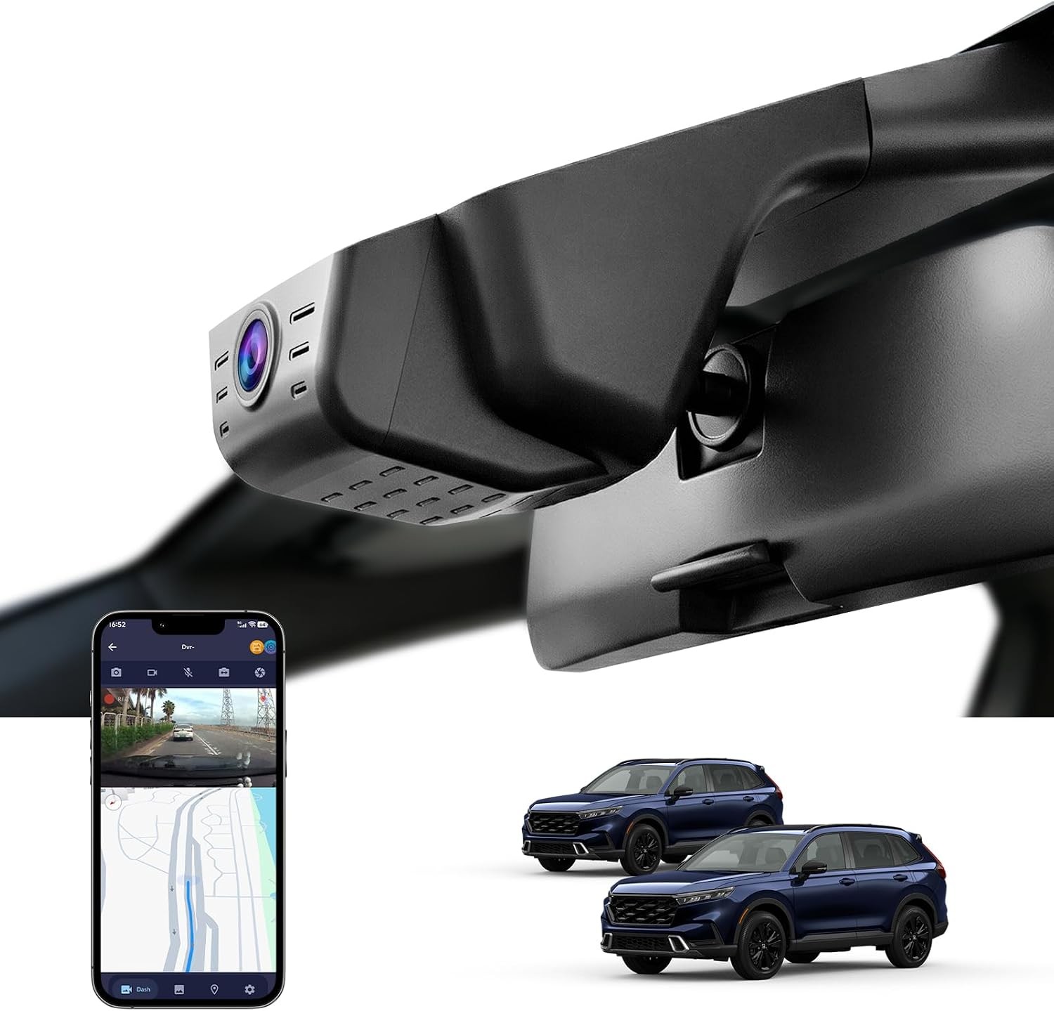 Dash Cam for Honda CR-V 2023-2025, WiFi App Control, Loop Recording & G-Sensor