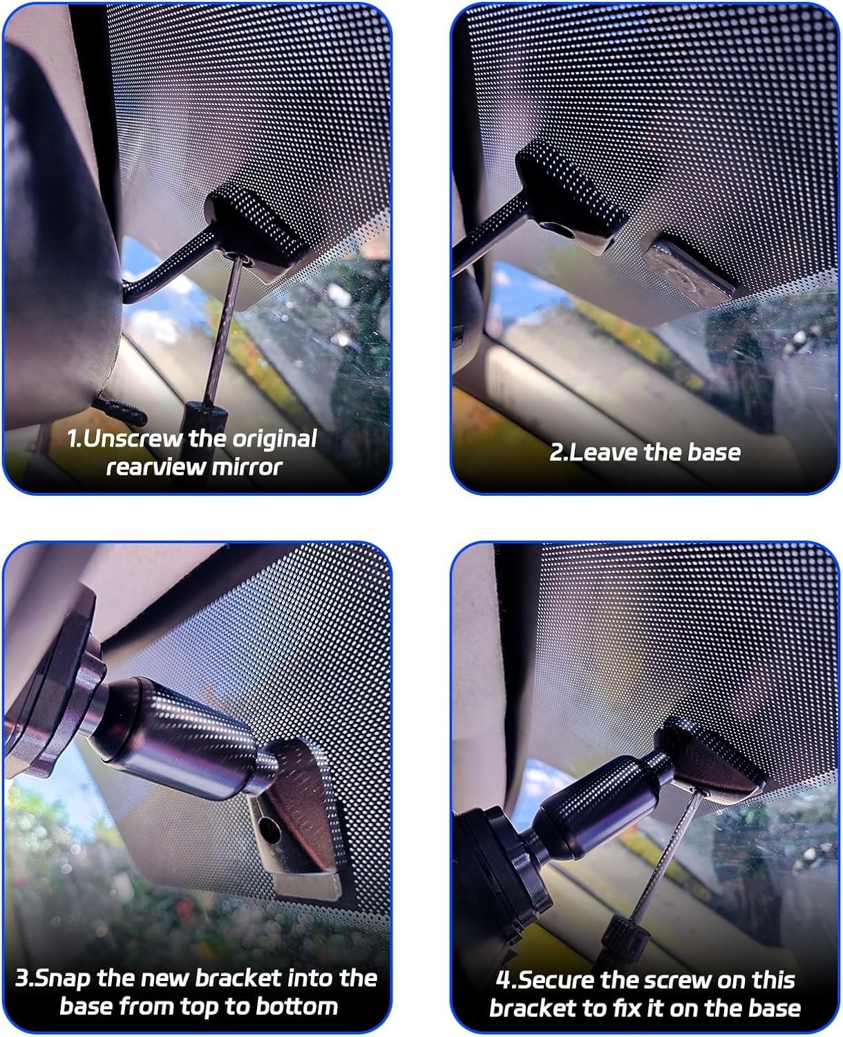 12” Mirror Dash Cam Bracket – Sleek Design for Safe Driving