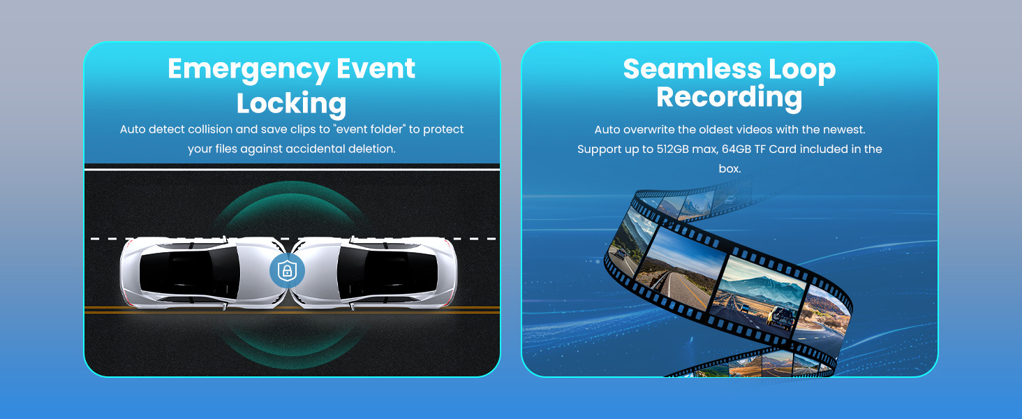 OLYVUE V77 4K + 1080P Dual Dash Cam | Sony STARVIS 2 | GPS | WiFi | 64GB Card