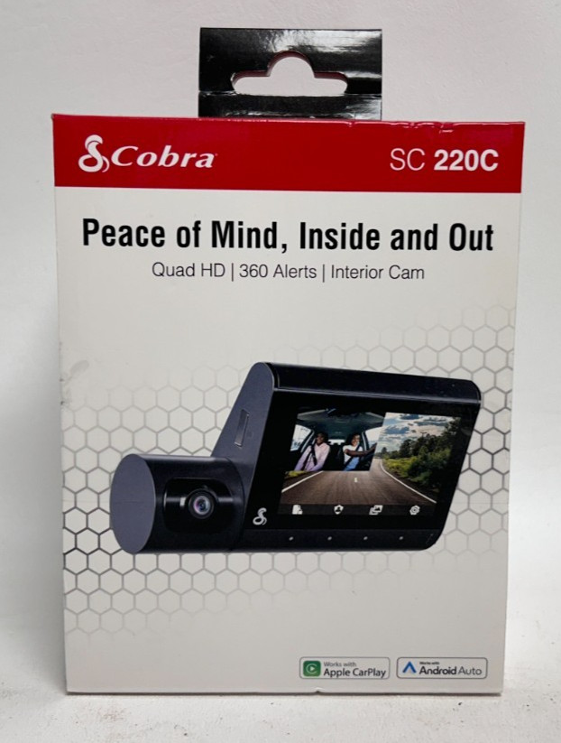 COBRA SC 220C Quad HD Interior Smart Dash Cam Wi-Fi 1440p & Interior 1080p