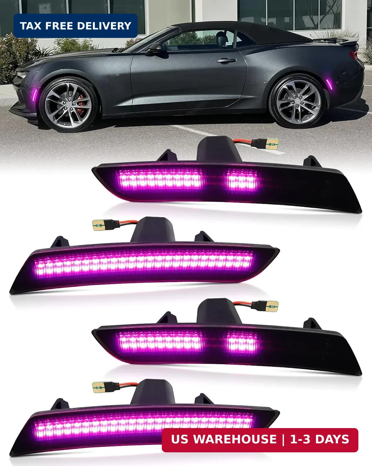 LED Side Marker Lights for 2016-2026 Chevy Camaro 6th Gen/ ZL1/LS/LT/SS/RS | Dyn