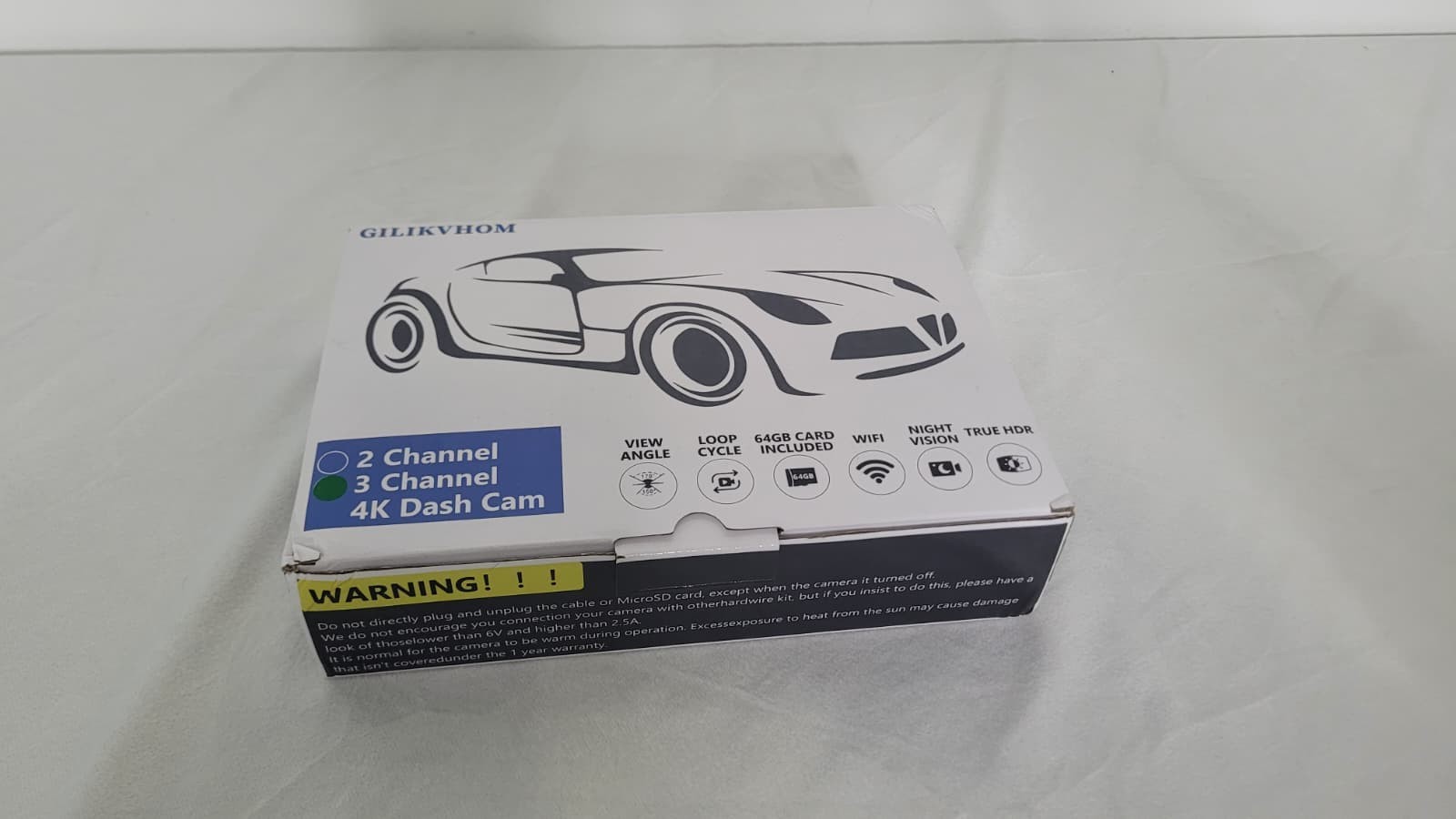 GILIKVHOM 3-Channel 4k Dash cam camera