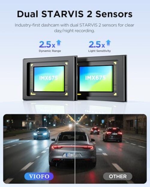 A229 Plus Dash Cam Front and Rear, Dual STARVIS 2 Sensors, 2 Channel HDR,