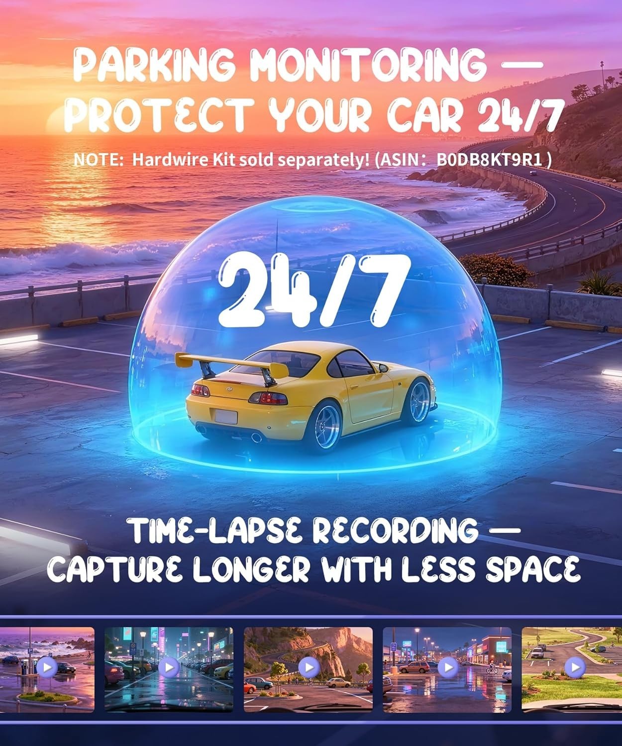 360° Rotatable Mini Dash Cam with Smart Voice Control & NightEagle Engine