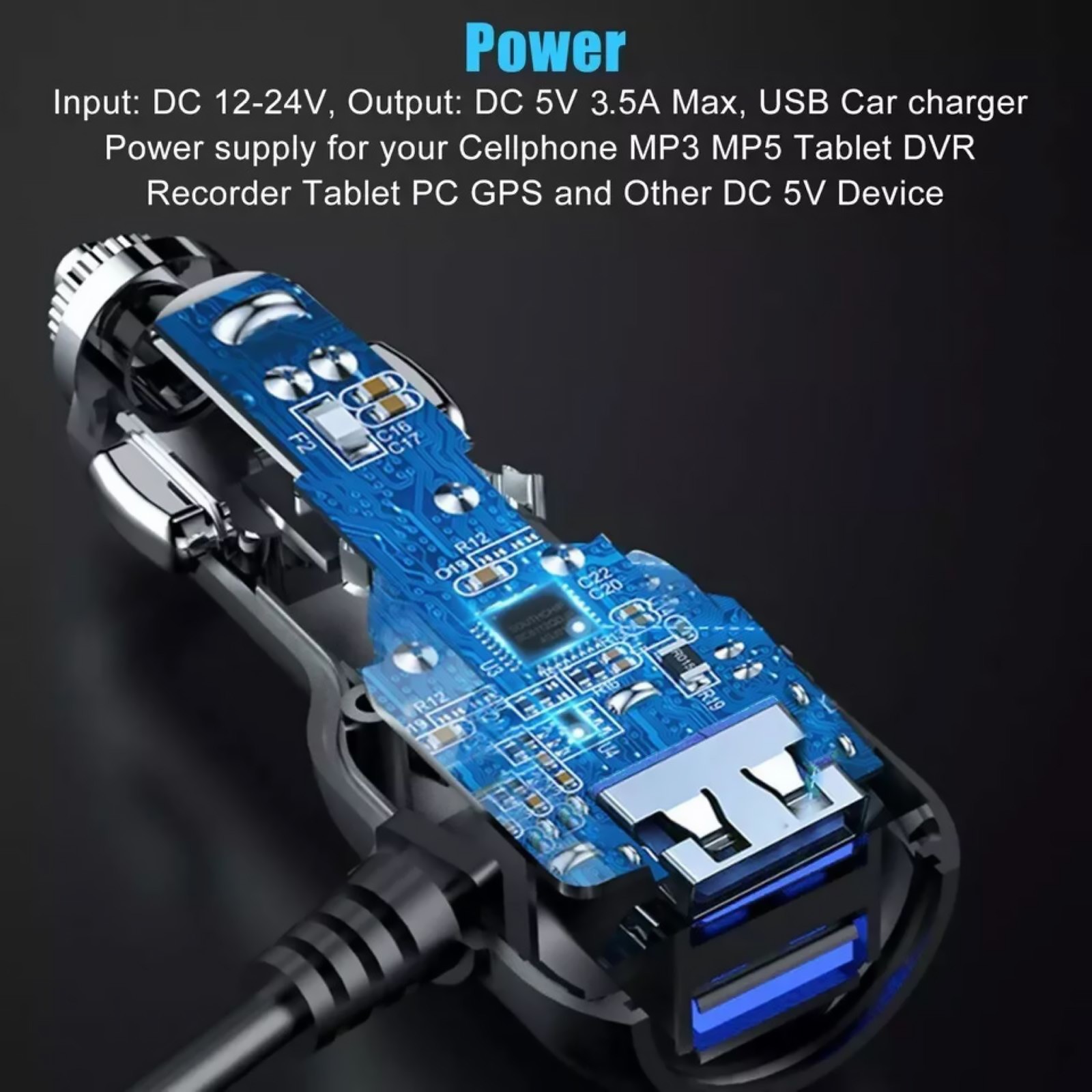 Mini USB Dash Cam Car Charger Cable Power Cord Supply for DVR Camera GPS