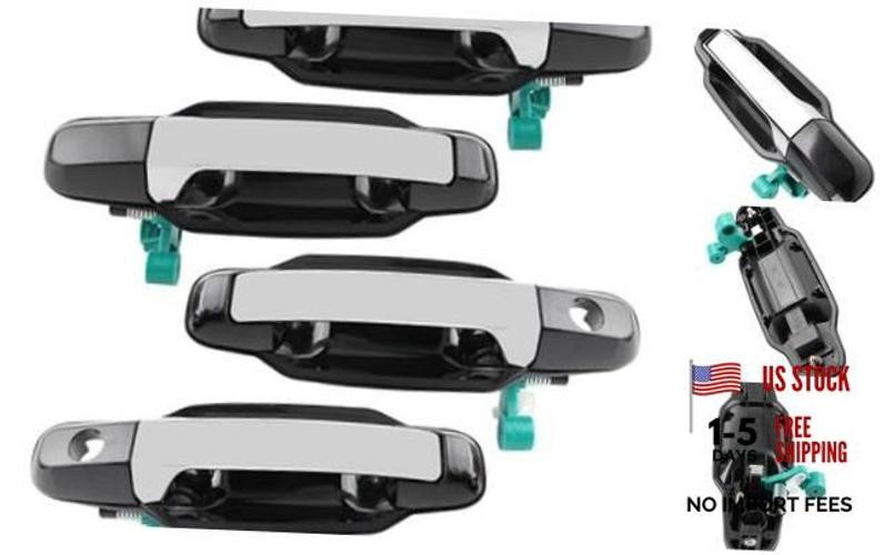 Door Handles Exterior Automotive Black Outer Front Rear Left Driver Right