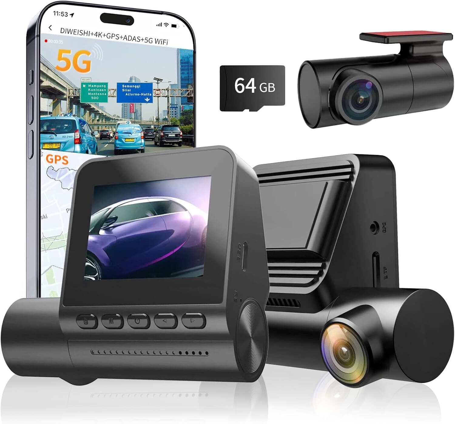 Dash Cam Front and Rear: 4K Ultra Hd Dual Channel Dash Camera (NEW)