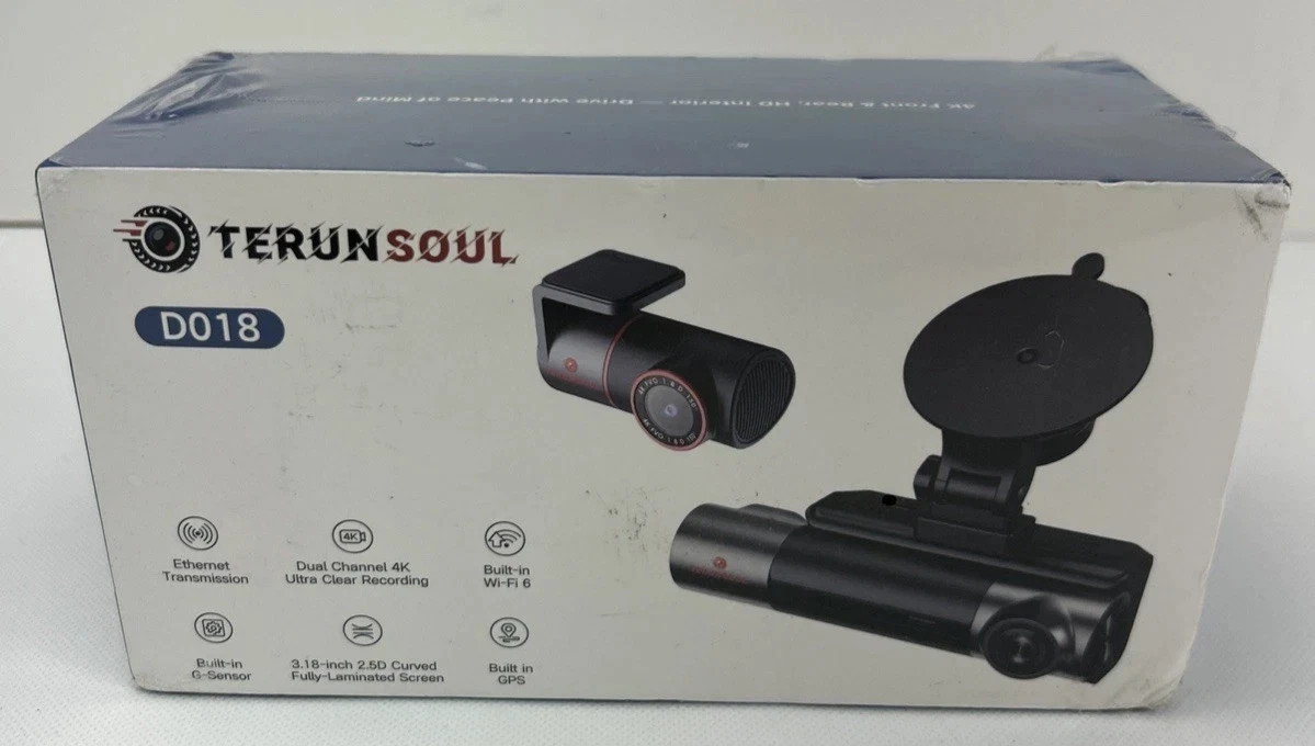 Terunsoul D018 4K+4K+1080P 3 Channel Dash Cam Front and Rear with Cabin