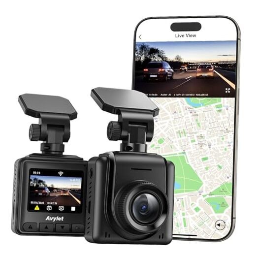 Dash Cam 2K, WiFi Dashcams with APP, External GPS, 1.5” IPS Screen, Front