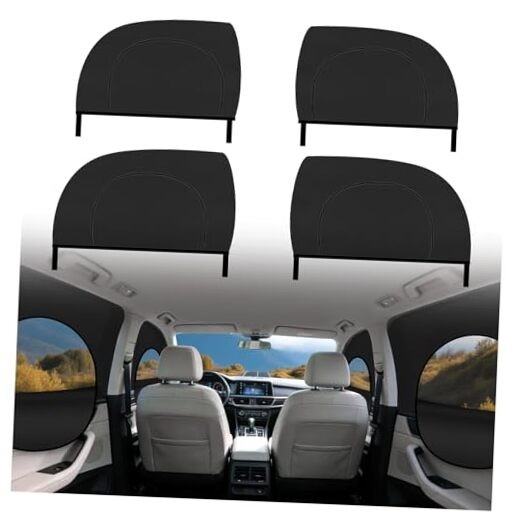 4PCS Front/Rear Car Window Shades for Side Window with Zipper,Breathable Mesh