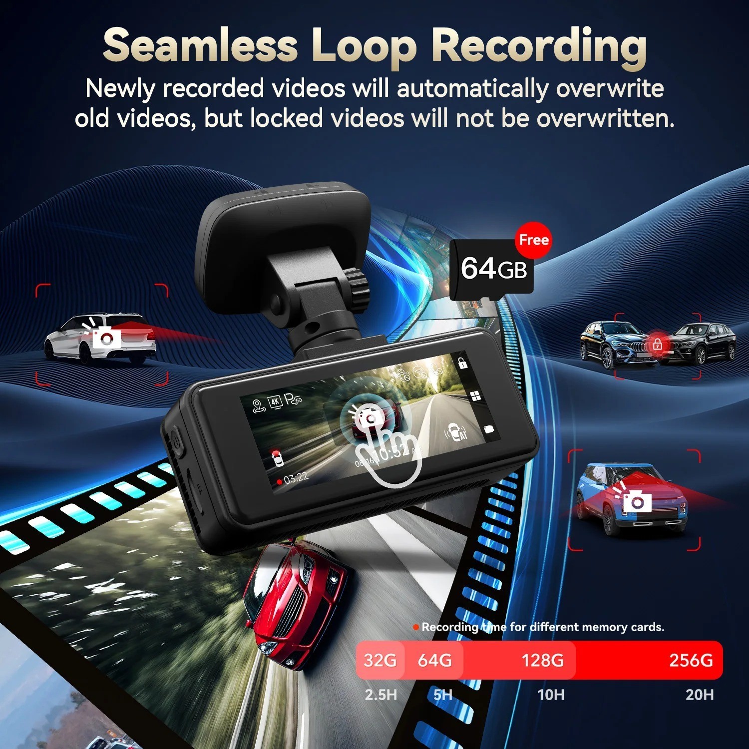 REDTIGER 4K Dash Cam Front and Rear with AI-Powered Driver Assistance G-Sensor