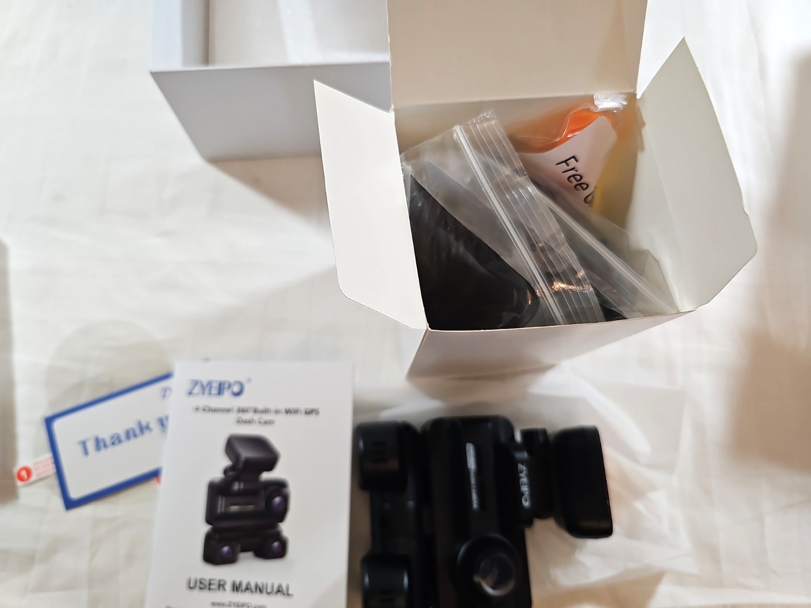 ZYEIPO Dash Cam 4 Channel 360° Front Rear Inside DashCam