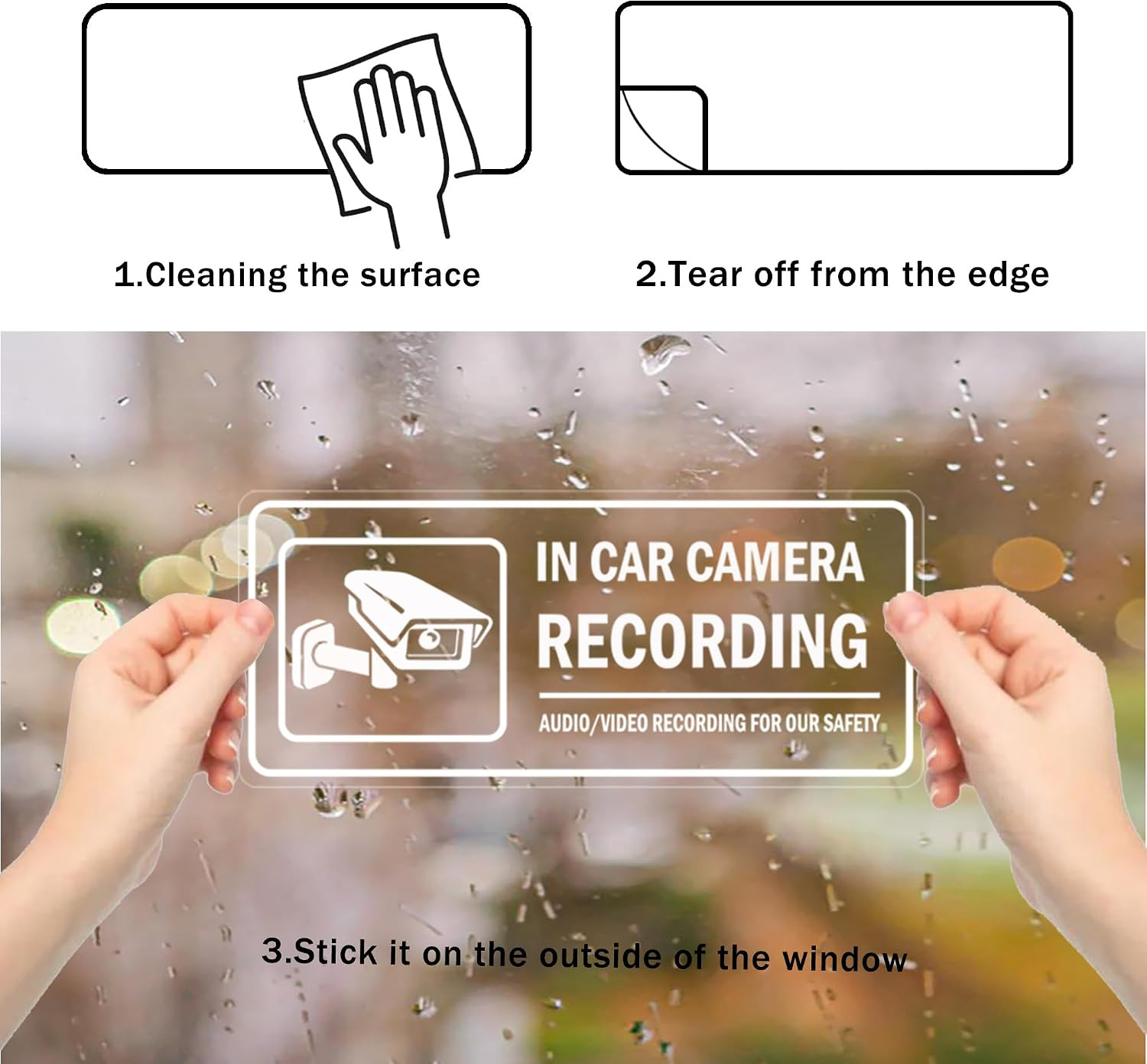 4Pcs for Car in Car Camera Recording Sign for car, Audio Video Recording Wind…