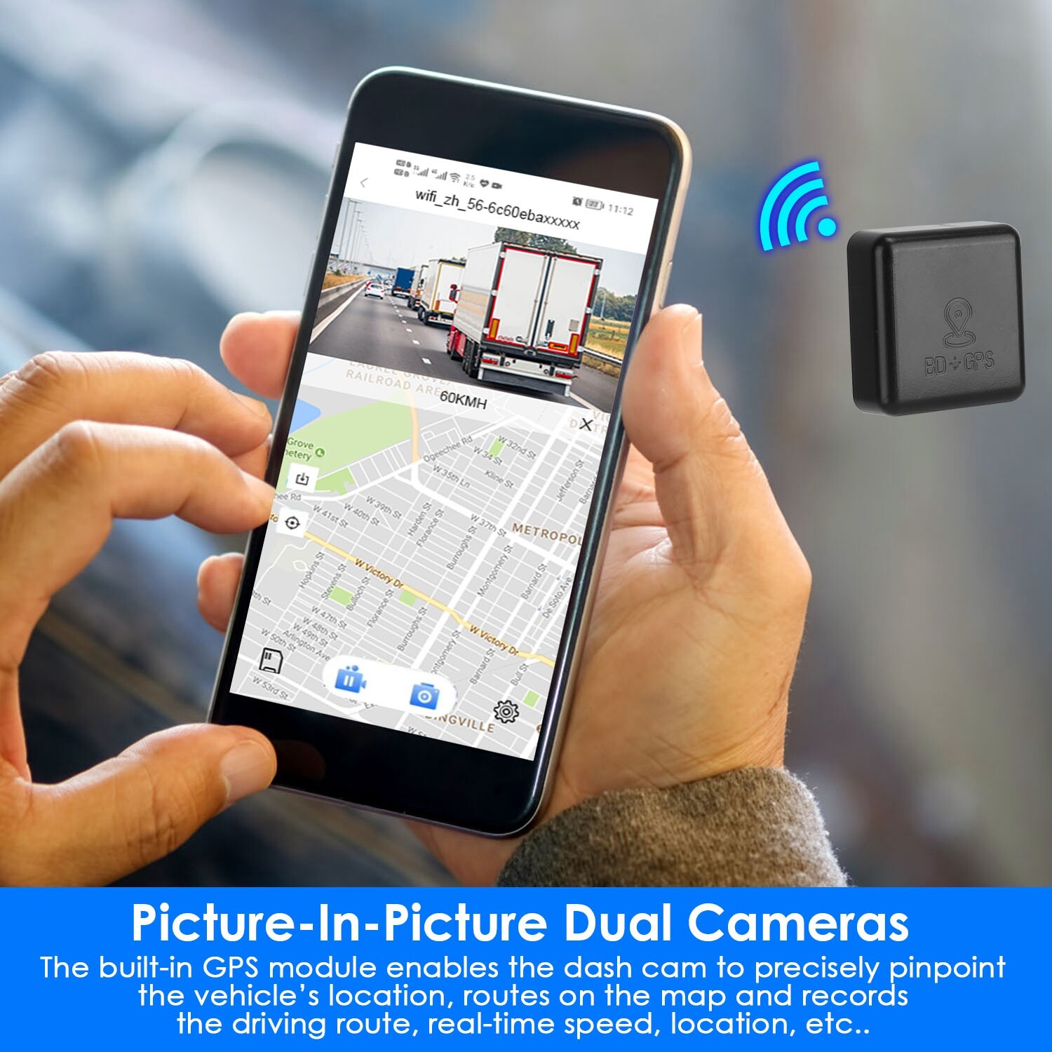 1080P Dual Lens Dash Cam Vehicle Driving WiFi Recorder DVR G-Sensor Night Vision