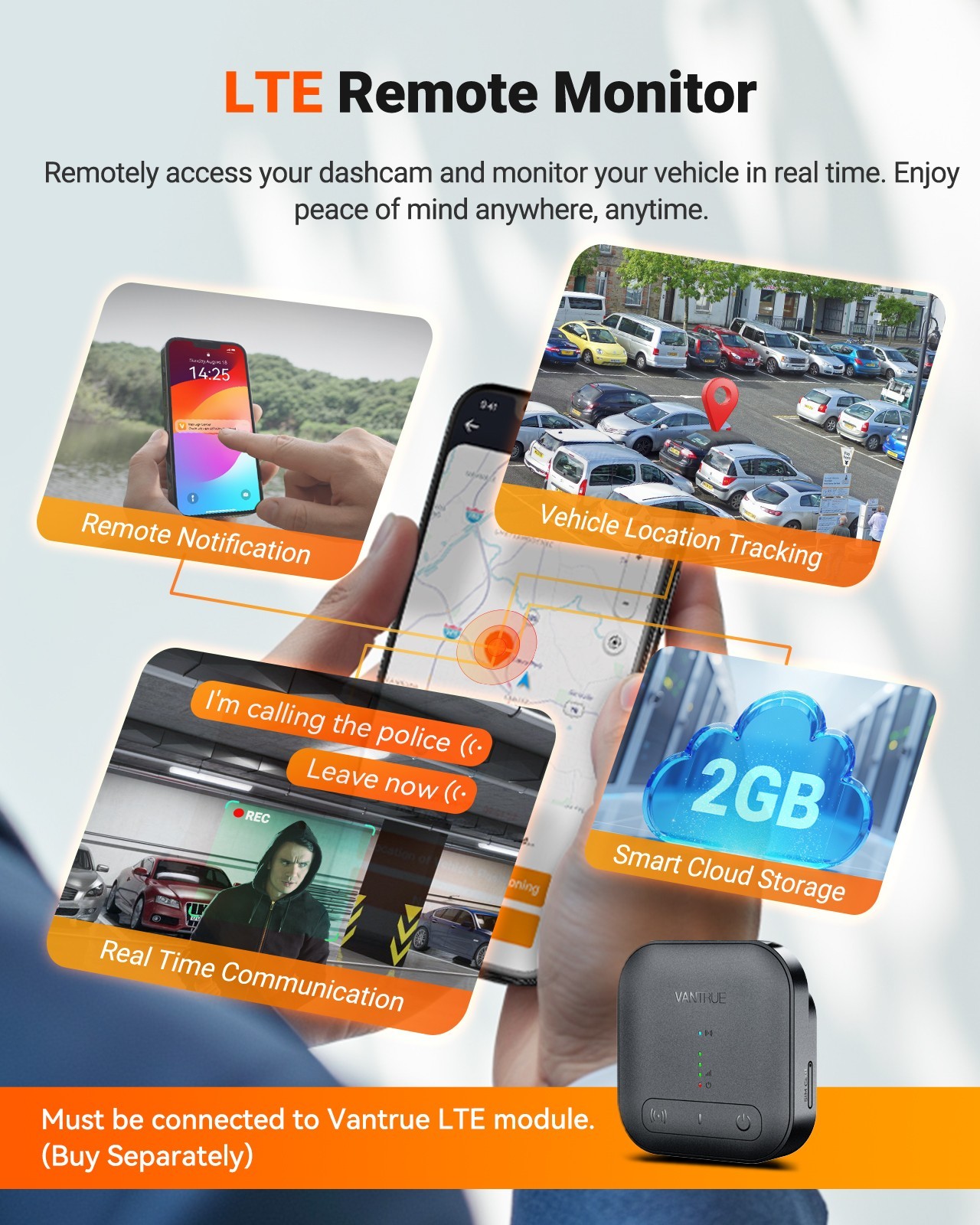 Vantrue N5S 4-Channel 5K WiFi Dash Cam, STARVIS Night Vision, GPS Parking Mode