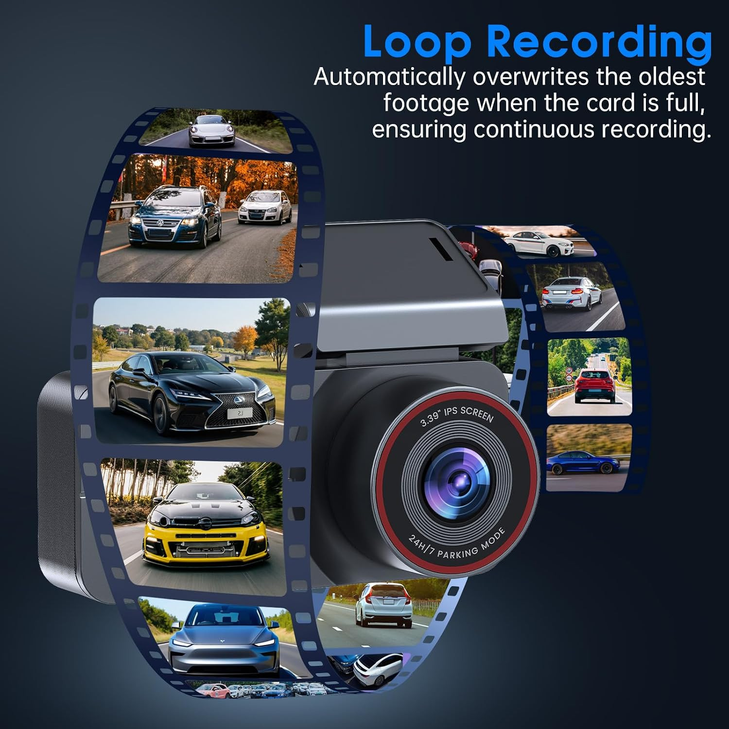 Dash Cam 2.5K Front and Rear with 64GB Card, Car Dashboard Camera with Wifi GPS,