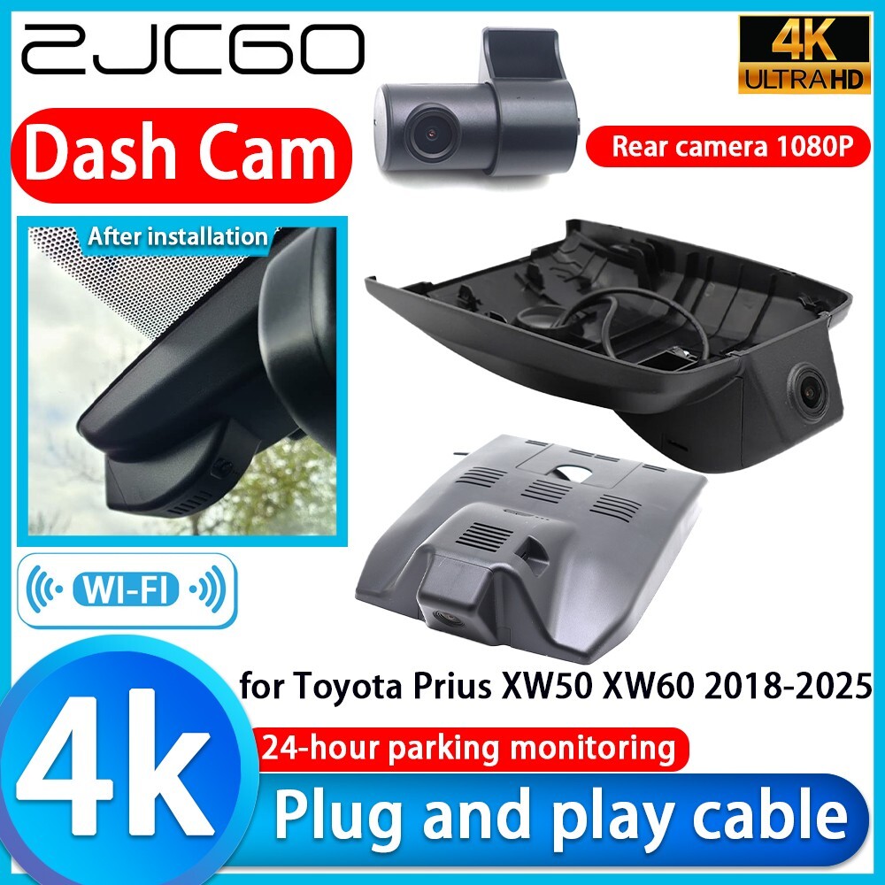 Plug and Play 4K Wifi DVR Dash Cam Camera for Toyota Prius XW50 XW60 2018-2025