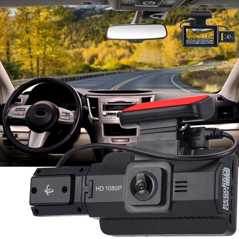 3in 1080P Dual Lens Dash Cam Car DVR Driving Video Recorder Front Inside Camera