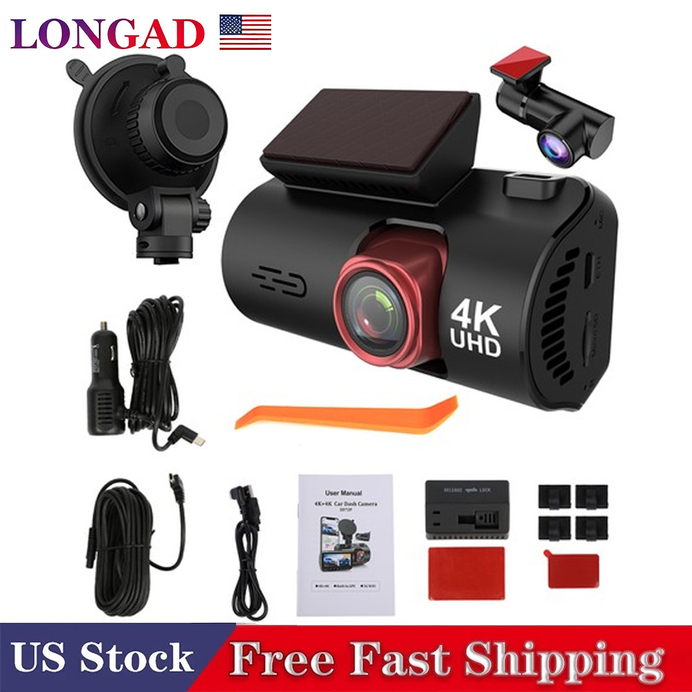 4K Dash Cam Front and Rear Dual Dash Camera WIFI &GPS