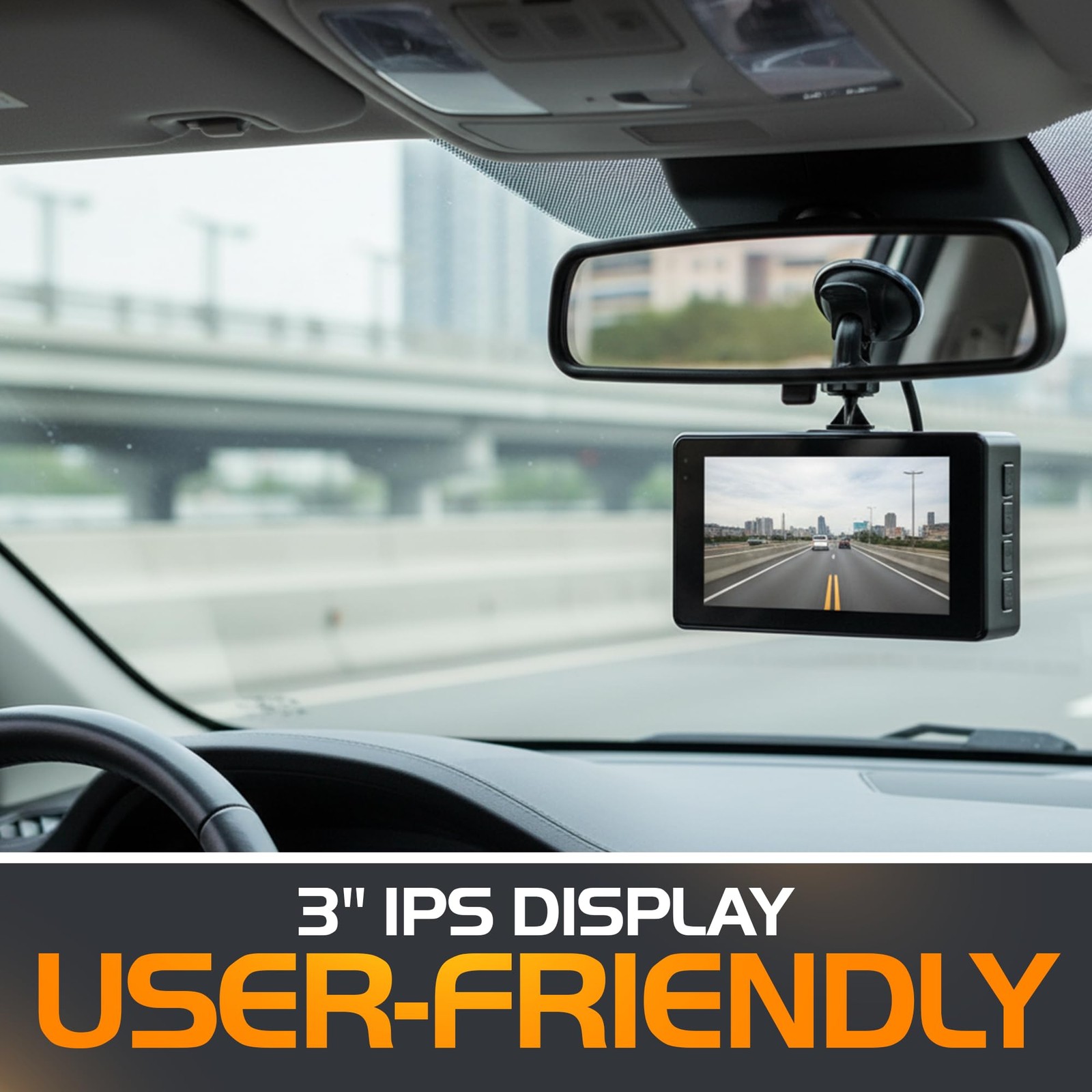 4K Front Dash Cam & 2K Rear Full HD Dash Camera for Cars, Included 32GB Card,…