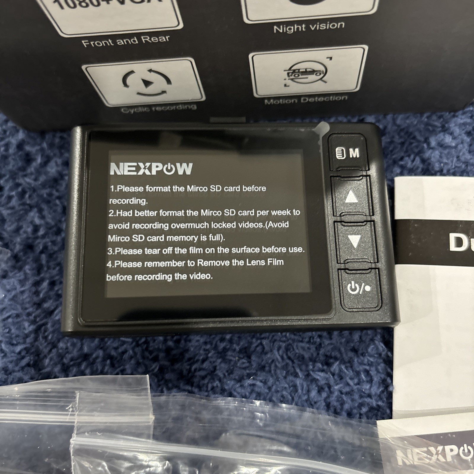 NEXPOW T7J6 Dash Cam Front and Rear, 1080P Full HD Dash Camera