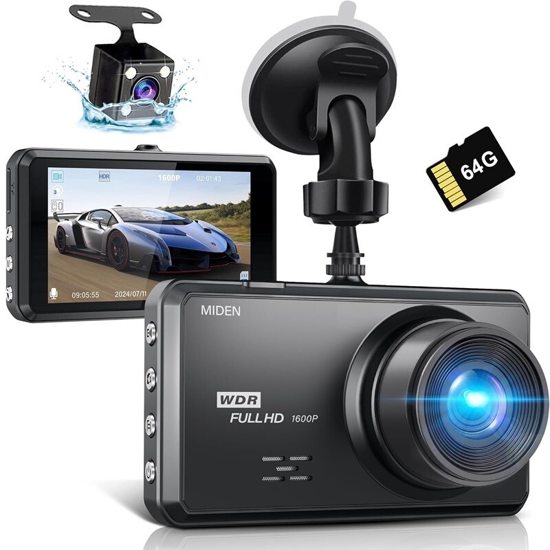 Camara De Seguridad Para Carro Auto 2 lenses Delantero/Trasero/Dash Cam 2.5K FHD
