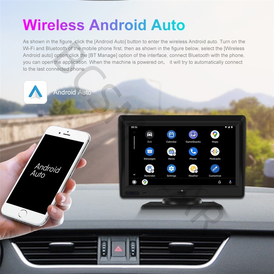 Touch Screen Car Navigation Player Dash Cam Video Recorder For CarPlay G-sensor