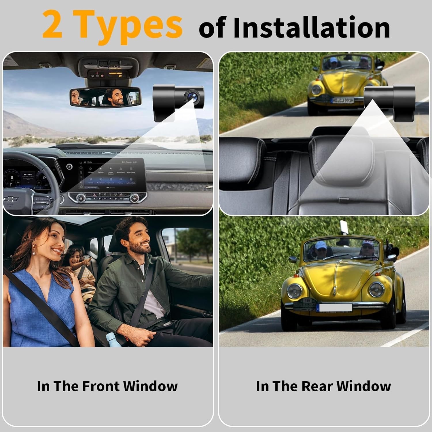 Dash Cam Front and Rear: 4K Dual Channel Dash Cam – 5GHz WiFi, Dash Camera fo…