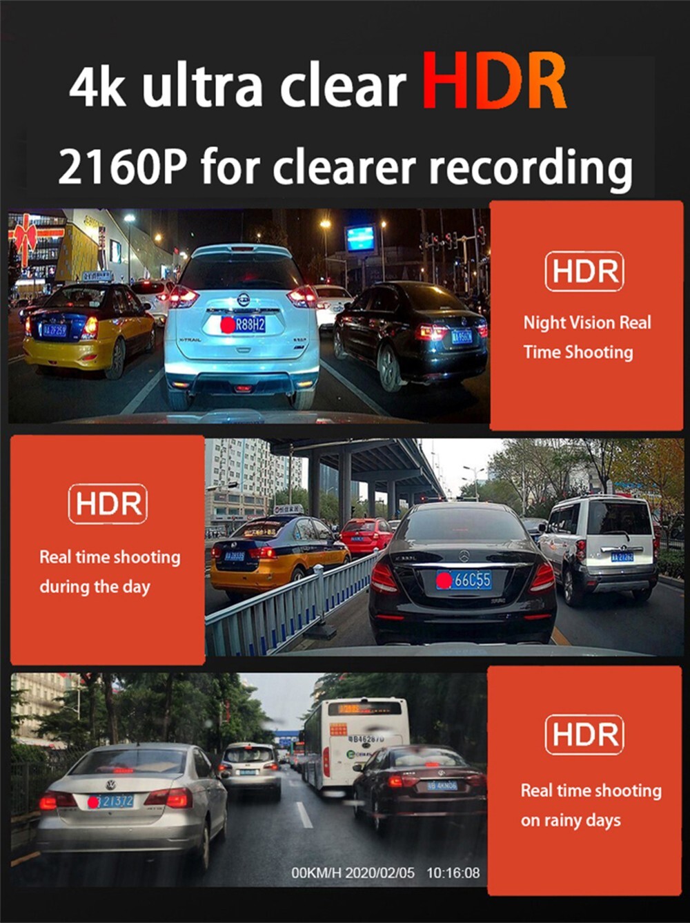 4K UHD Wifi DVR Dash Cam Camera for Lexus GX 460 GX460 J150 2020 2021 2022 2023