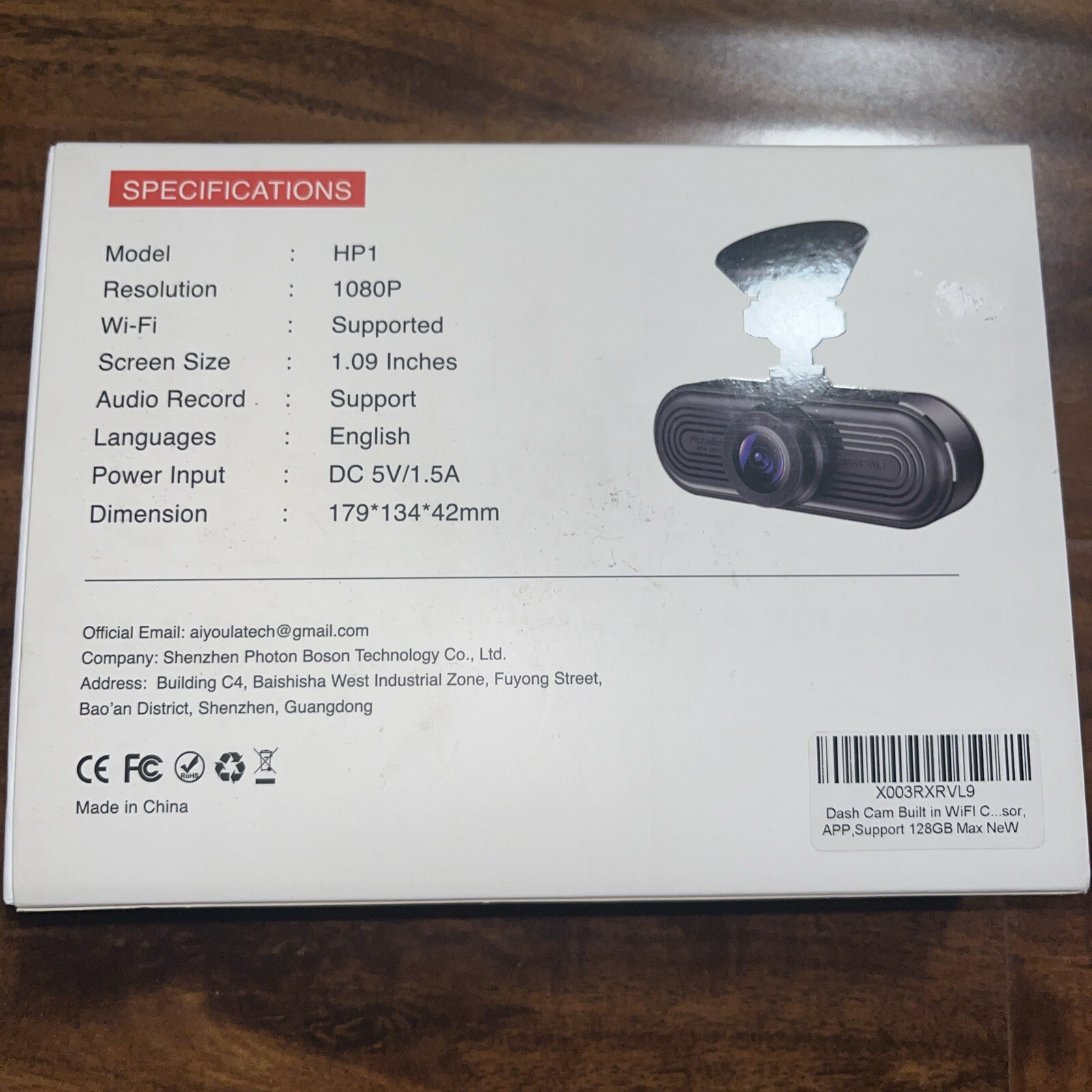 Grevceux Dash 1080P Cam HP1