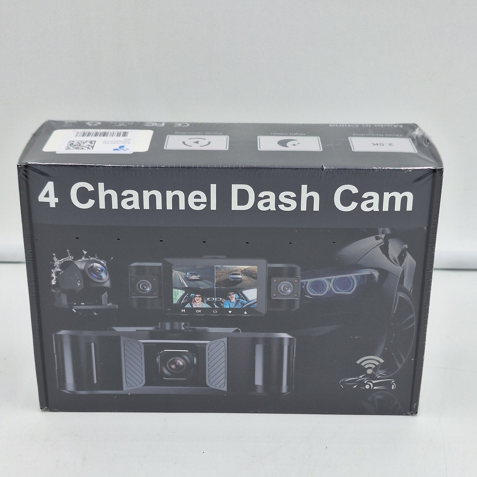 4 Channel Dash 4 Channel 2.5K Dash Cam Front Rear Left Right, 170° Wide Angle