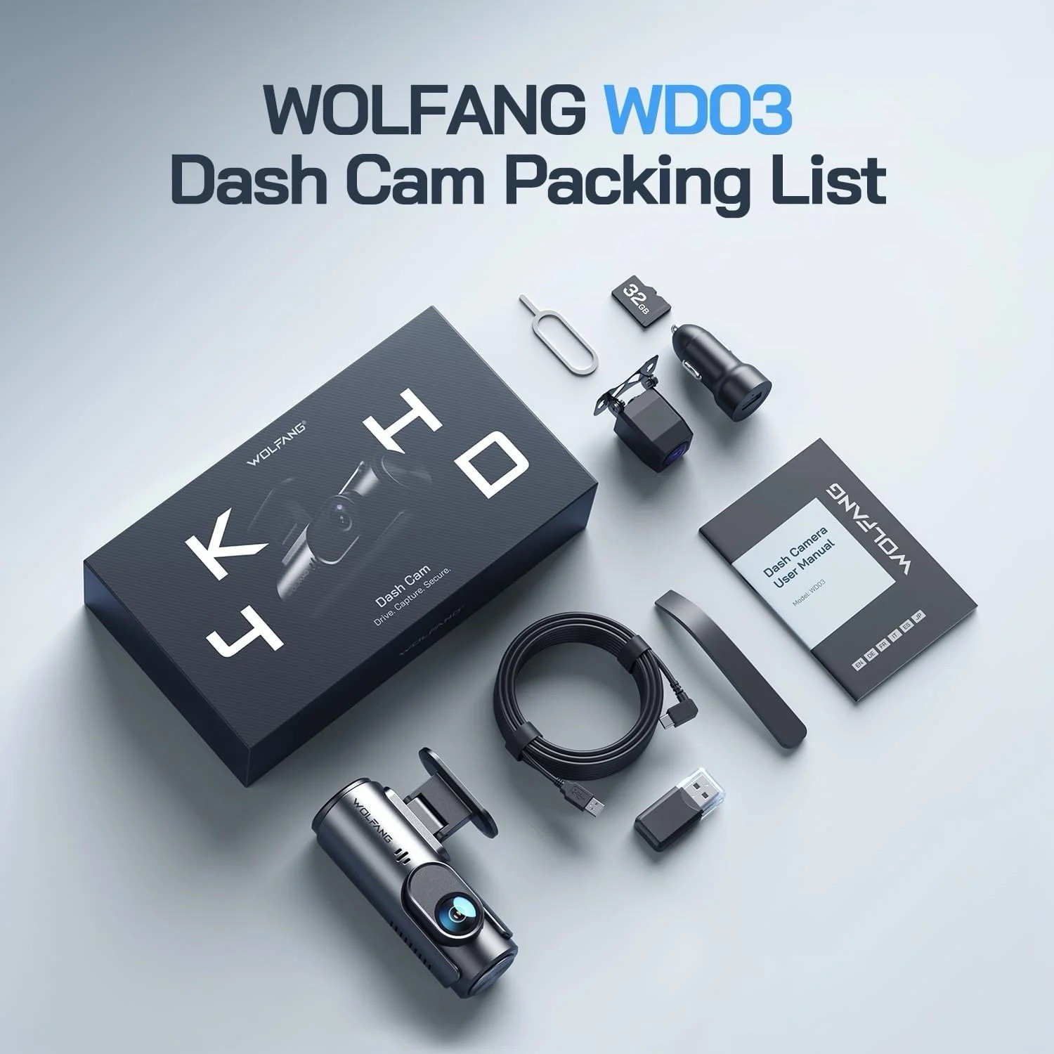 Fast shipping Dash Cam Front and Rear, 4K+1080P Dual Car Camera, Parking Monitor