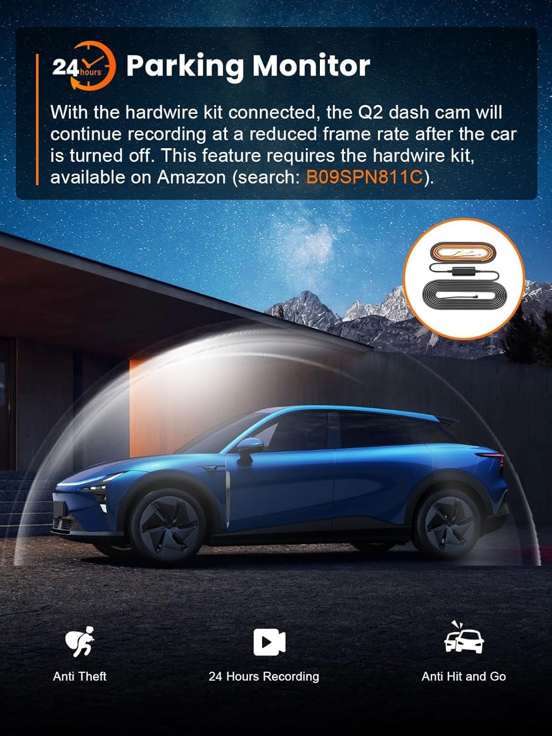 4K Dash Cam Front WiFi App 64GB Card Included Mini Night Vision Loop Recording