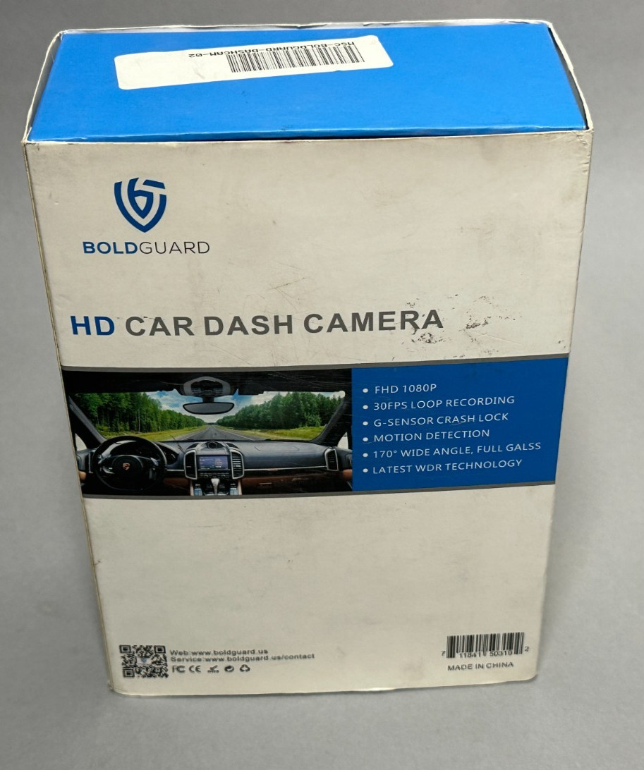 Boldguard HD Car Dash Camera FHD 1080P-30FPS Loop Recording-G Sensor Crash Lock