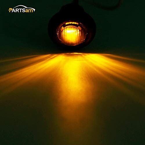 20x 3/4″ Round Led Marker Light Clearance Lights Front Rear Marker Amber/Red
