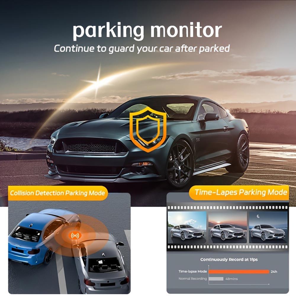 Dual-Lens High-Definition Night-Vision Front and Rear Dual-Camera 1080P Dash Cam