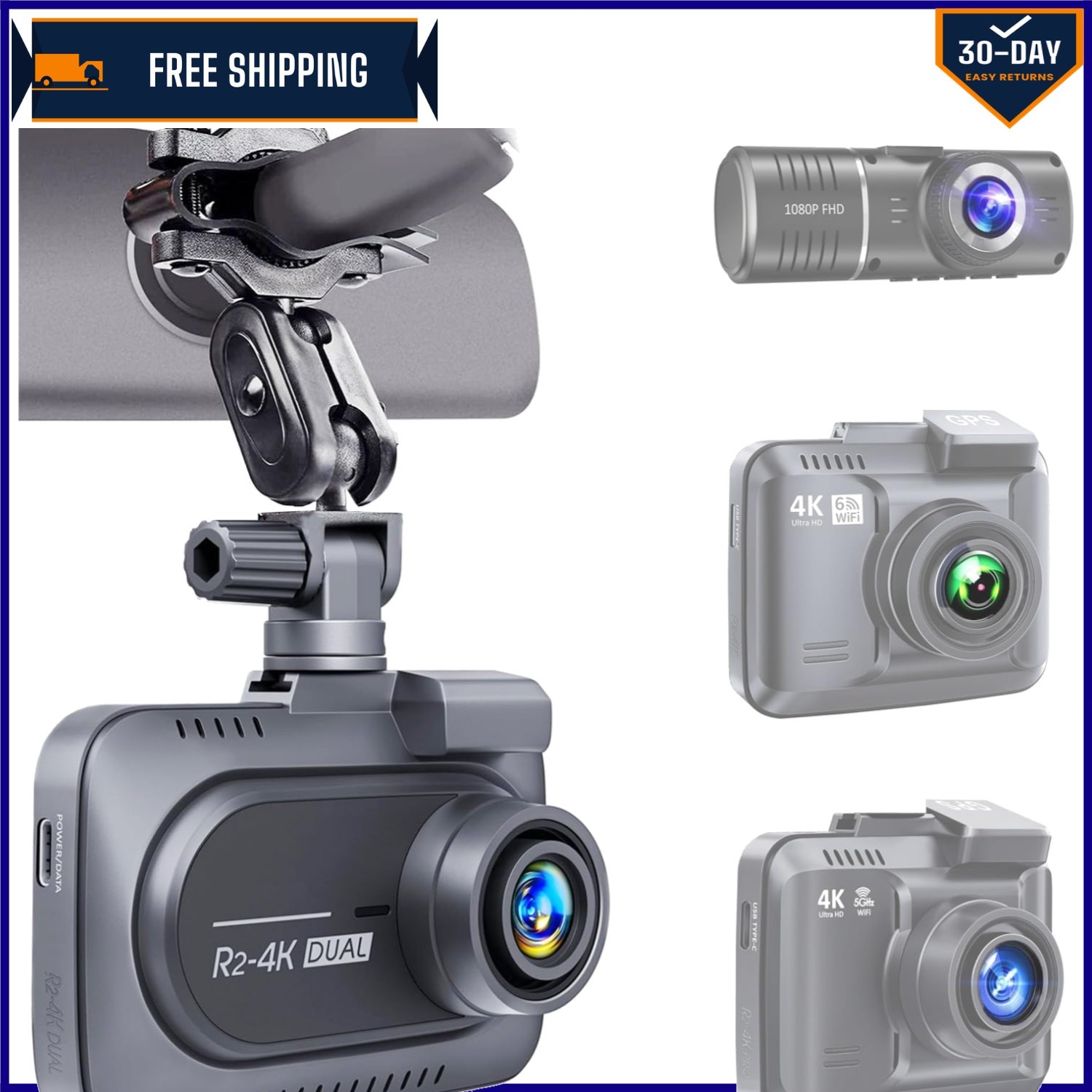 Enhanced Visibility Dash Cam Mount – Rotatable & Secure for Safer Driving