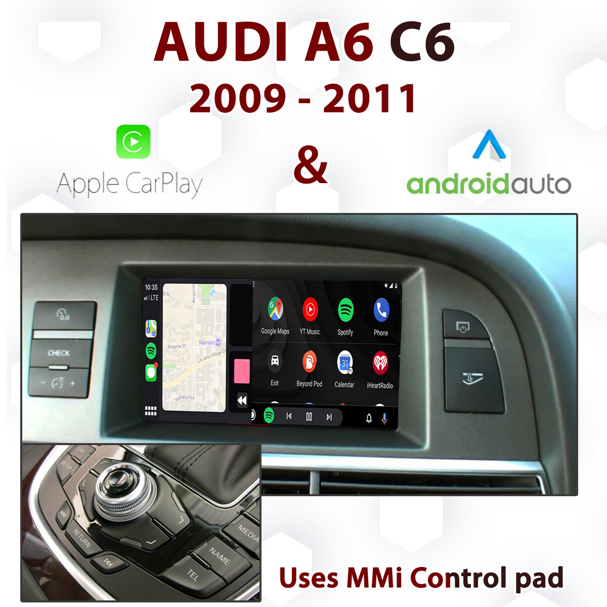 Audi A6 C6 2009 – 11 3G MMI – Apple CarPlay & Android Auto Integration