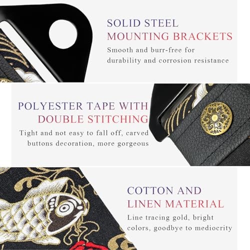 Racing Tow Strap, Car Modification JDM Sports Bumper Decorative Fishes Black