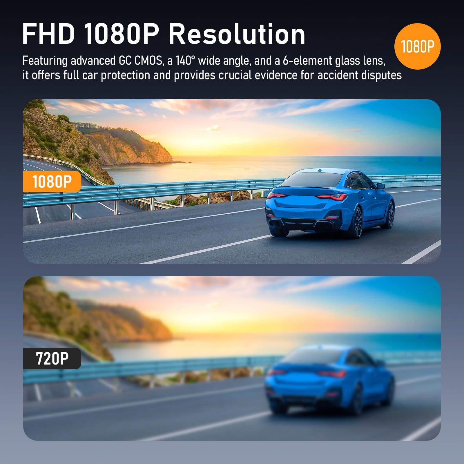 1080P Dash Cam Front View Car DVR Mini Camera WiFi Video Recorder Loop Recording