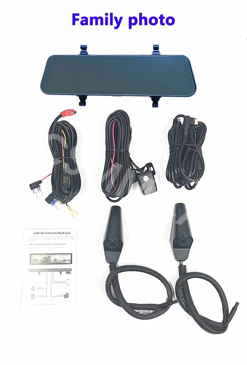 Car Dash Cam Rearview Mirror Video Recorder Touch Screen BSD Blind Spot Monitor
