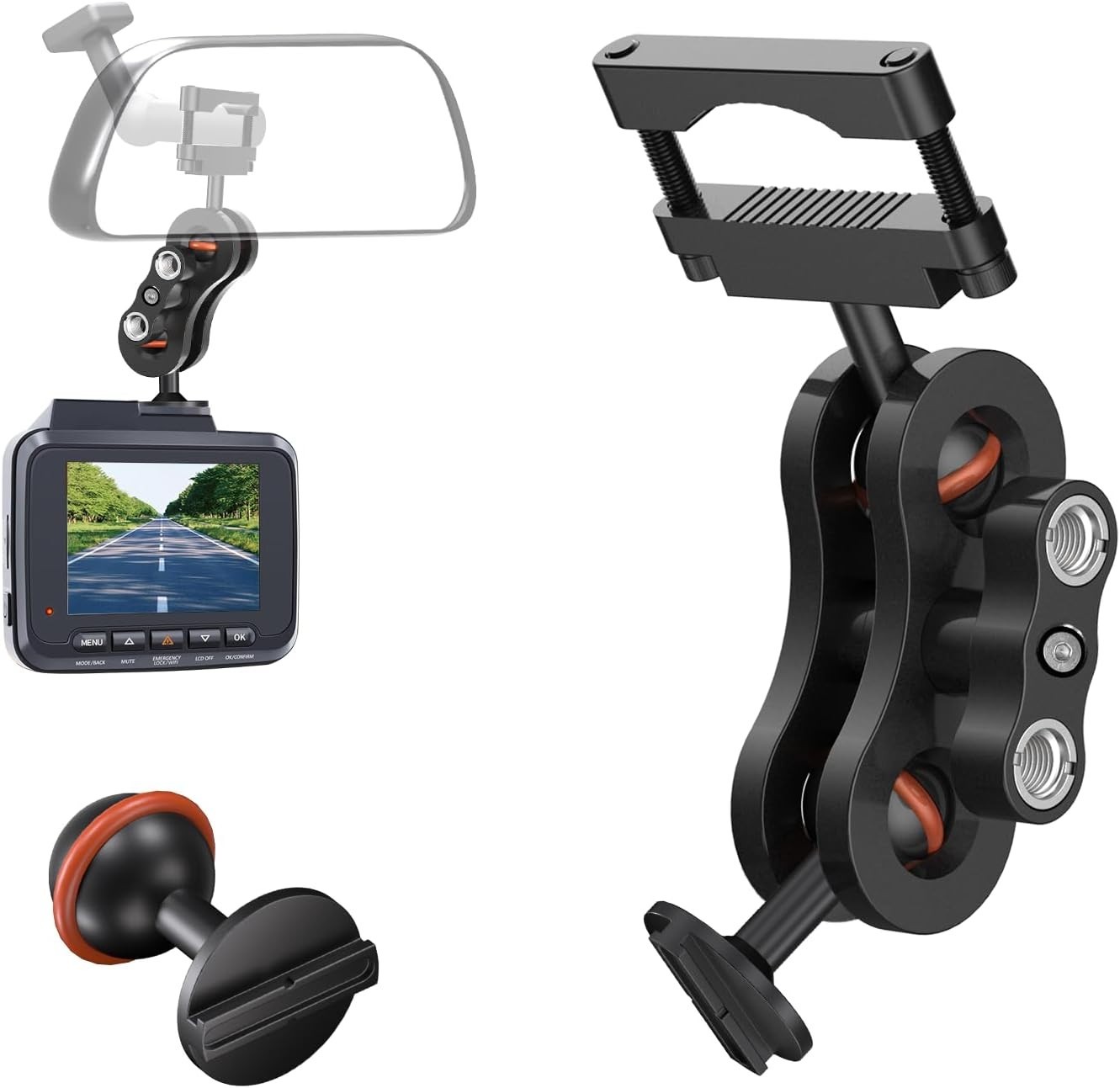 Rearview Dash Cam Mount for Rove R2-4K PRO with Adjustable Viewing Angle