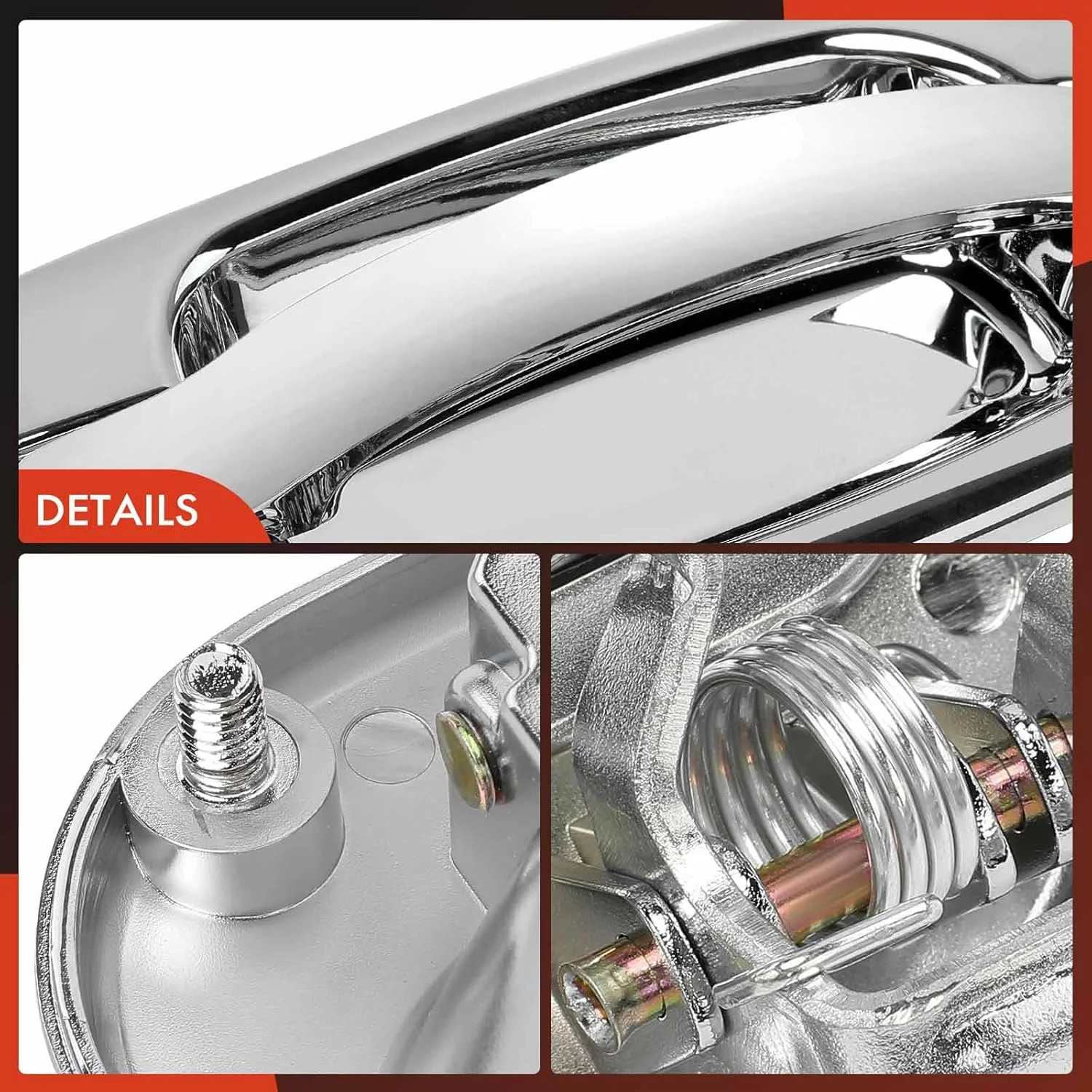 4Pcs Chrome Exterior Door Handles – Front Rear Driver Passenger | Compatible wit