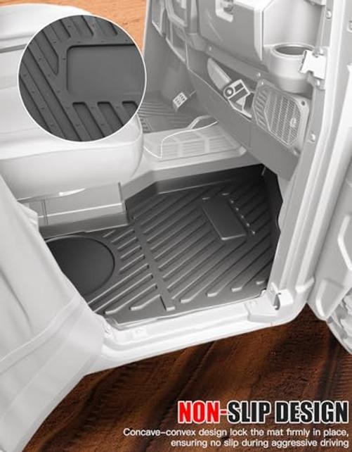 UTV Floor Mats for Polaris Ranger XP 1000 Crew, Waterproof TPE Non Front & Rear