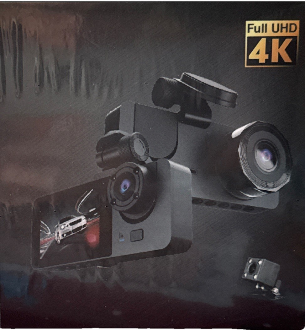 Three Channels 4K Dash Cam 8MP HD Camera Video 2.0″ Display TX1101A