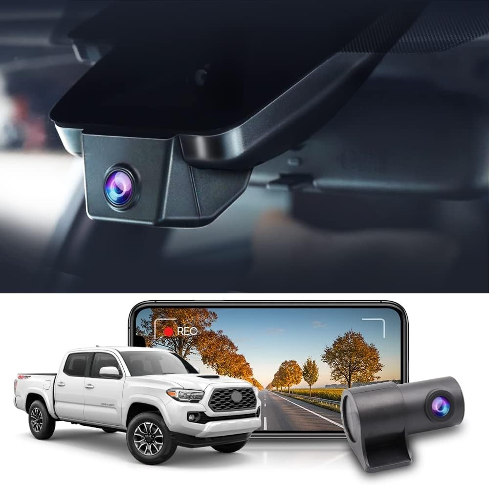 Fitcamx Front 4K and Rear 1080P Dash Cam Adapts for Toyota Tacoma