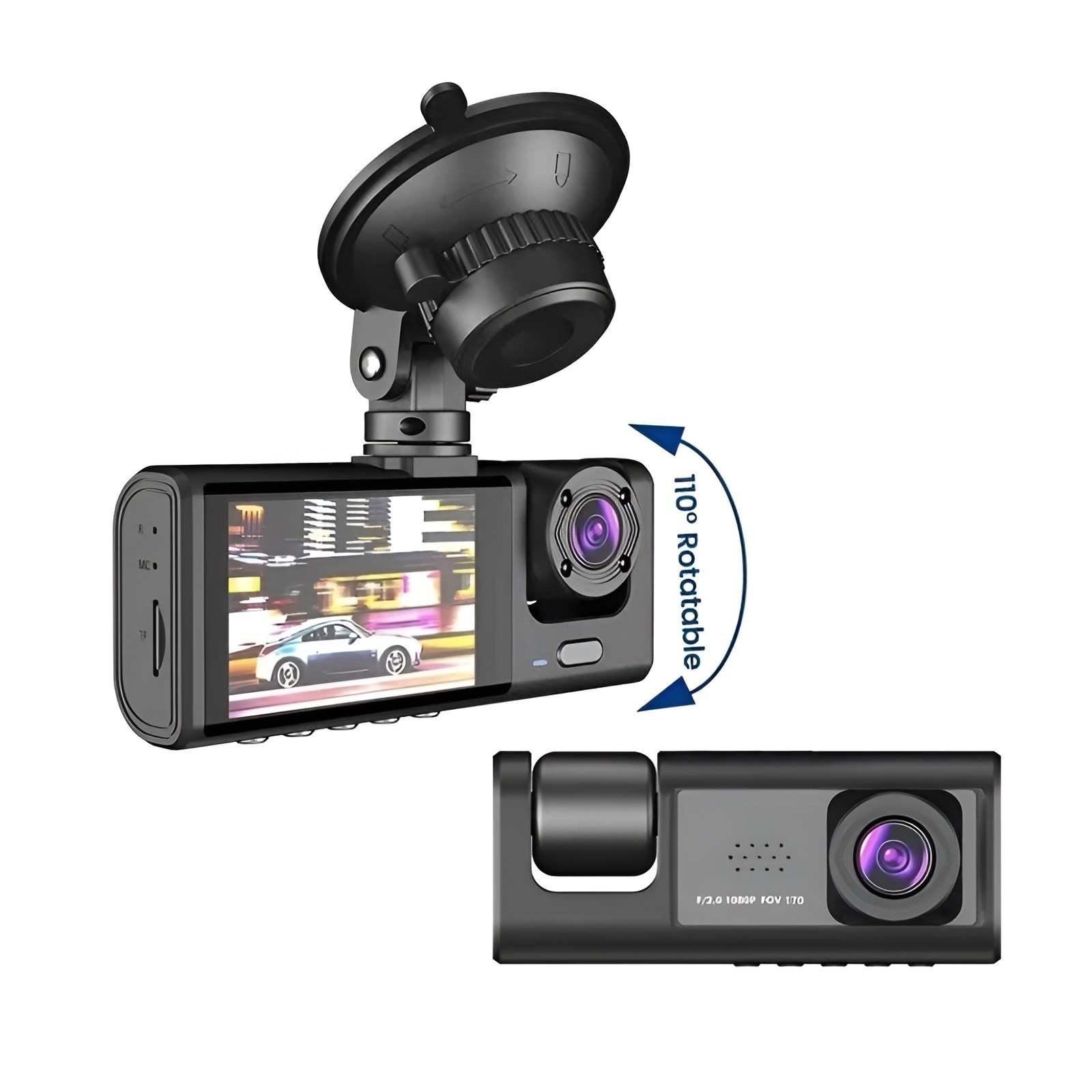 Dash Cam Front Rear Inside 1080P Dash Camera 3 channels Night Vision G-Sensor