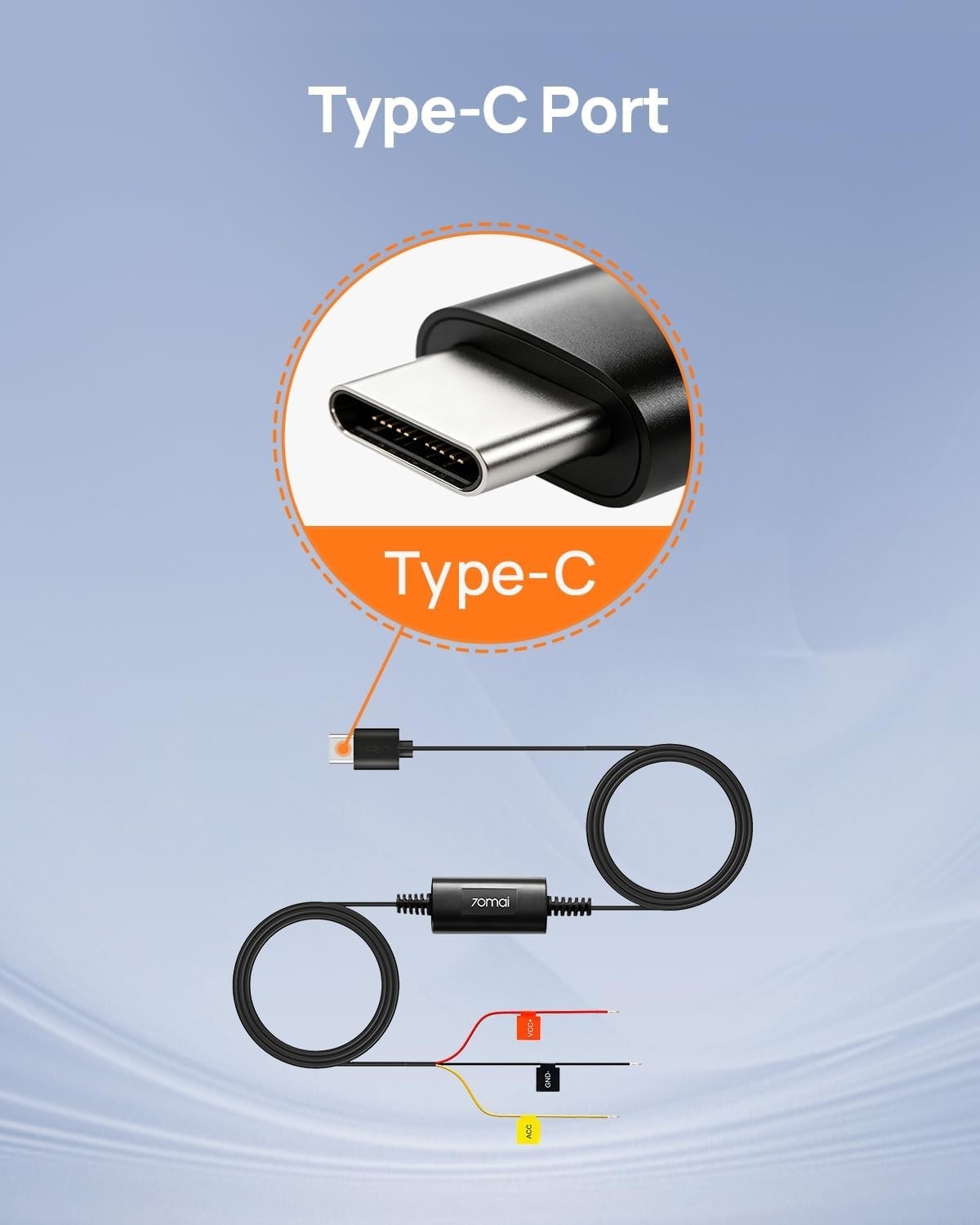 Dash Cam Hardwire Kit UP03, 10ft Type-C with 24/7 Surveillance Power Supply