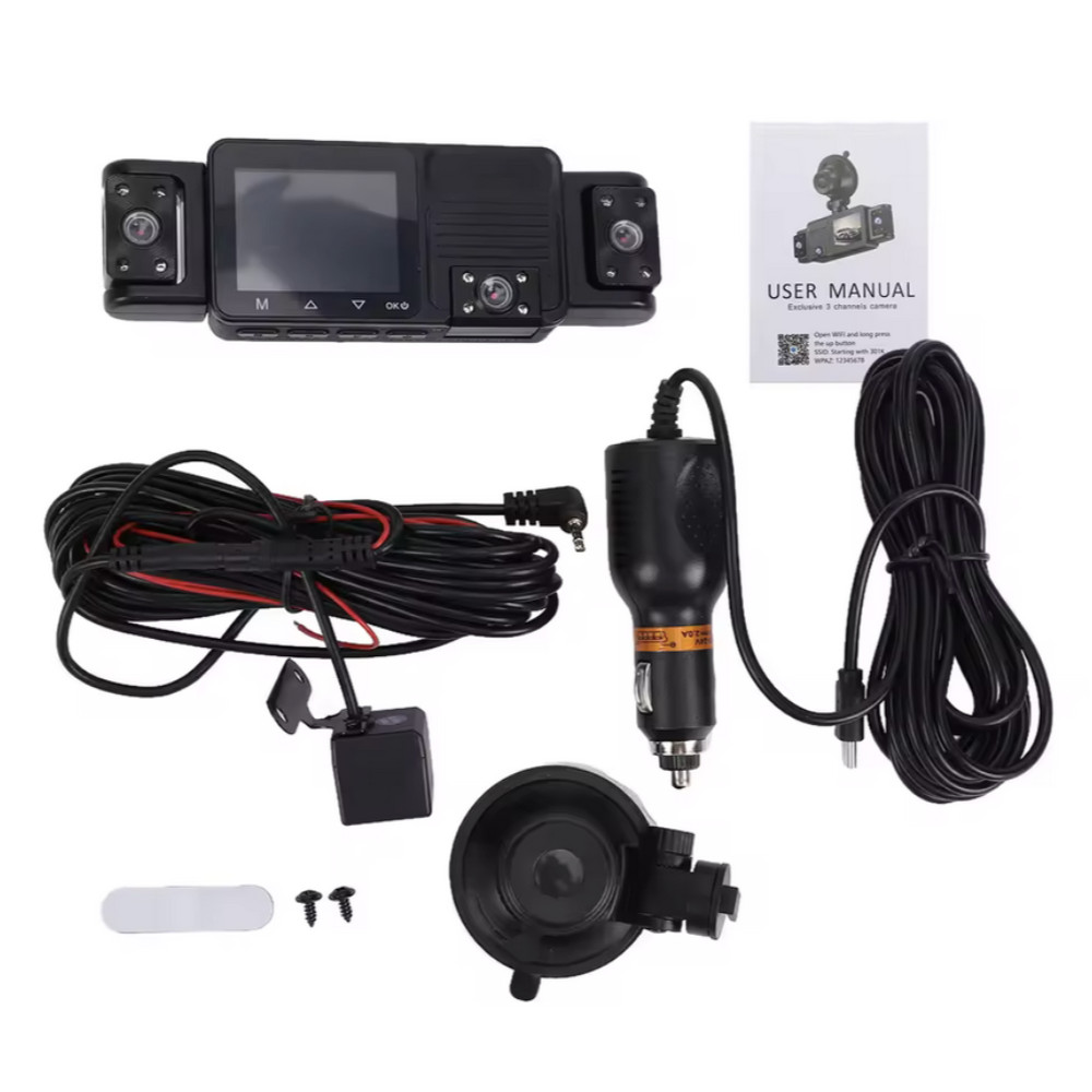 360° 5 Lens WiFi Car Dash Cam DVR Video Recorder 2in HD Screen Motion Detection