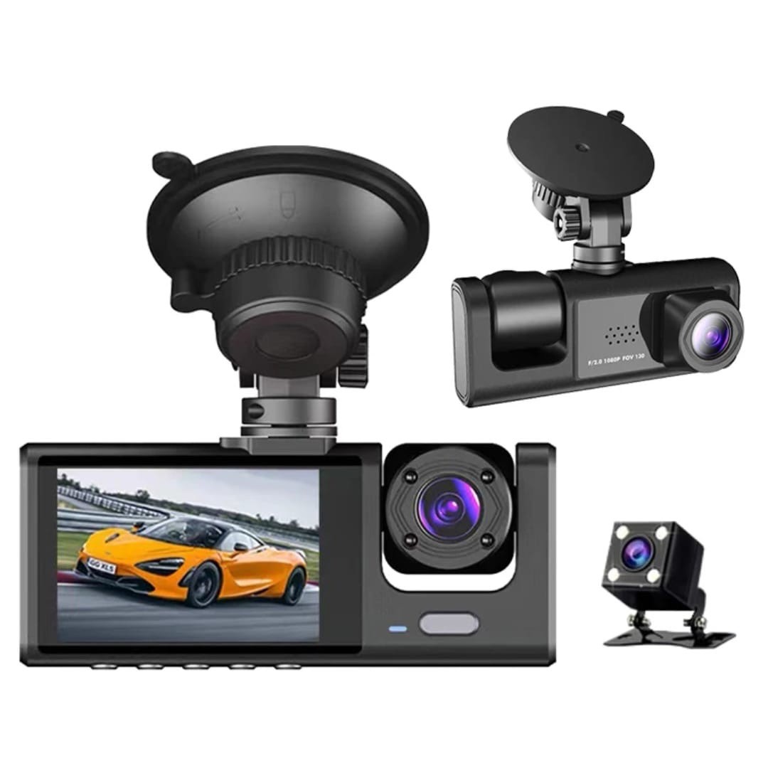 Car Dash Cam with 3 Lens Night Vision Loop Recording Built In G Sensor Car DVR